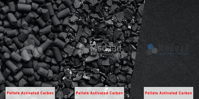 activated carbon types extrudate pellets granular powder side by side
